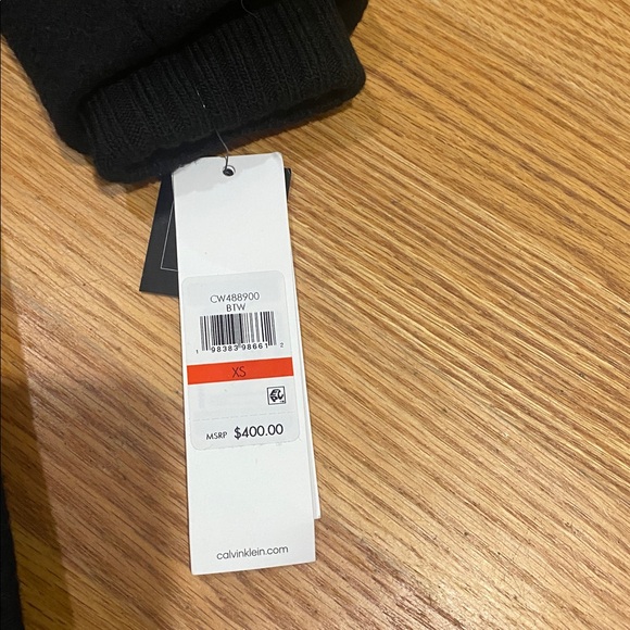 Retail $400 New Calvin Klein black wrap coat with belt - Picture 4 of 16